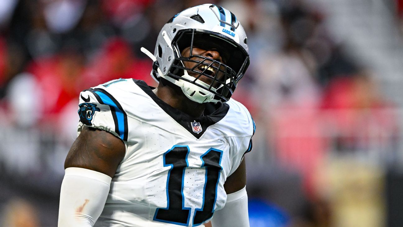 Nic Scourton knee injury forces Panthers linebacker off on cart at camp