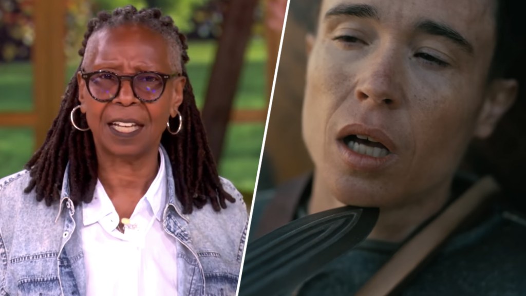 Whoopi Goldberg tells Odyssey critics to skip Elliot Page film