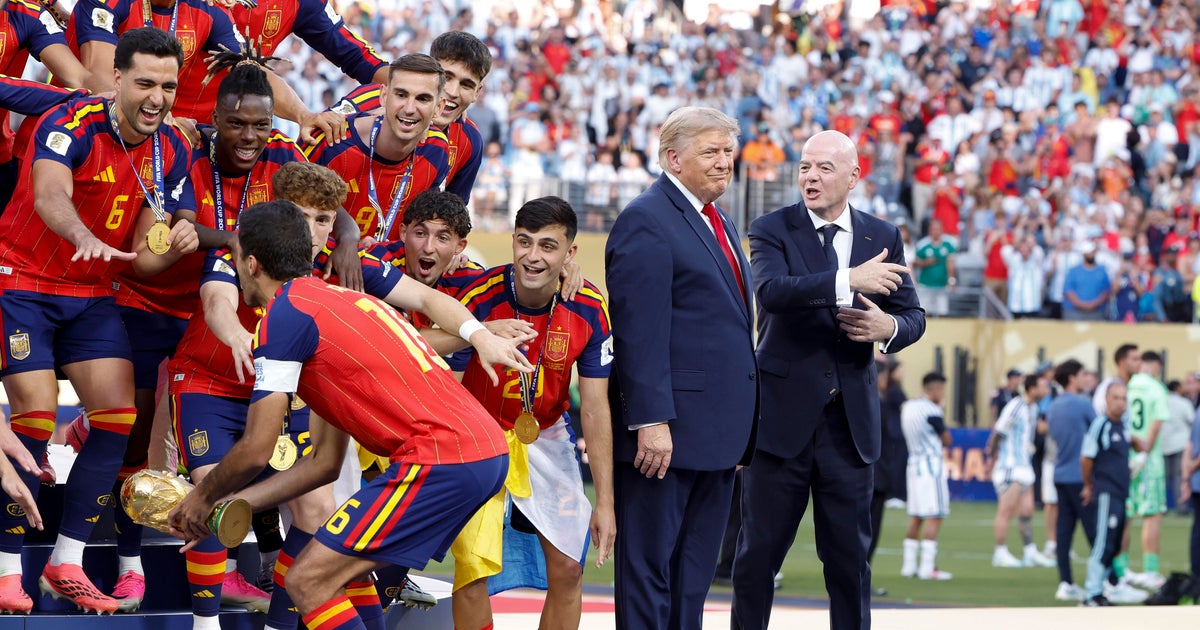 Spain parties after World Cup win as Trump trophy moment splits fans
