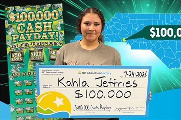 Kahla Jeffries lottery win turns first ticket into $100,000