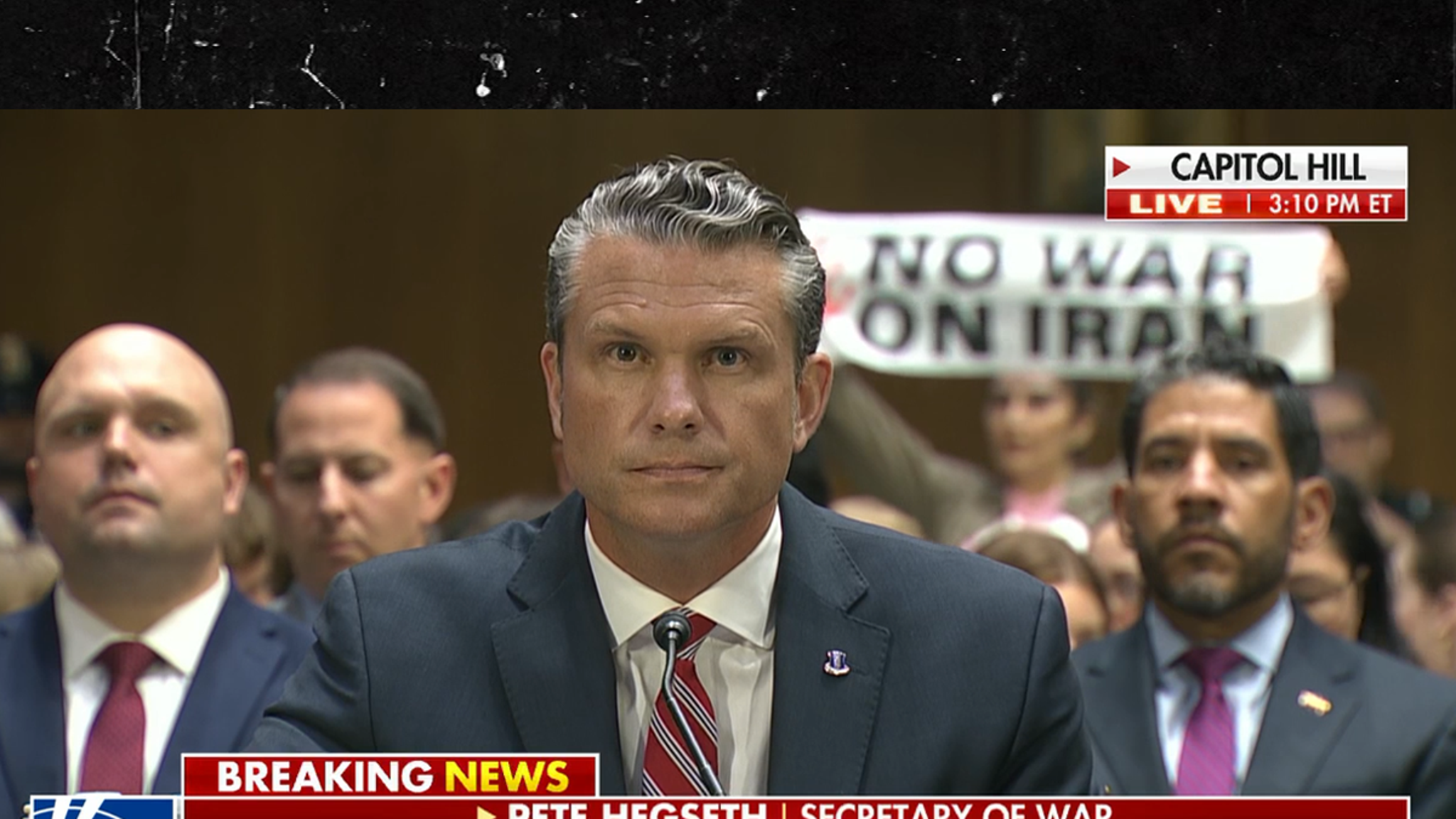 Anti-war protesters disrupt Pete Hegseth’s Iran hearing