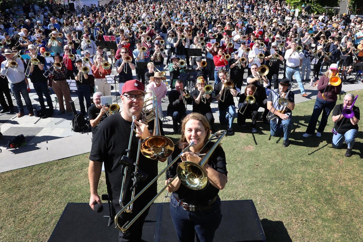 Ipswich gathers 600 trombones for Guinness record bid
