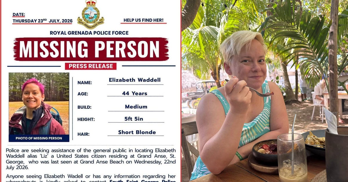 Elizabeth Waddell missing in Grenada as husband joins search