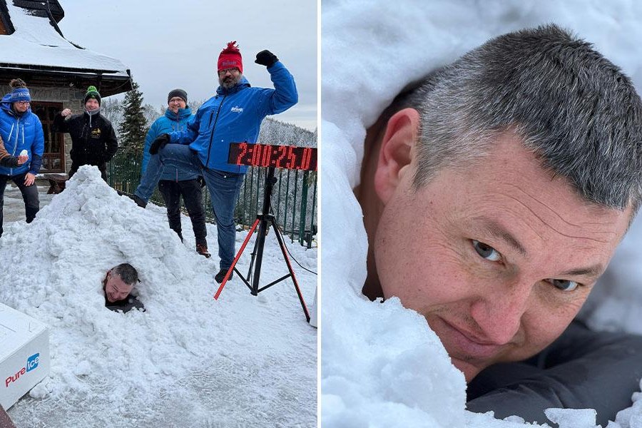 Polish man snow record set with 2-hour burial